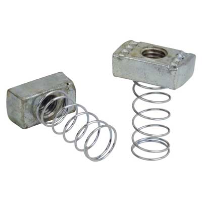 A100-38 - 3/8 in. Steel Spring Nut with SilverGalv finish. For use with FeetA F