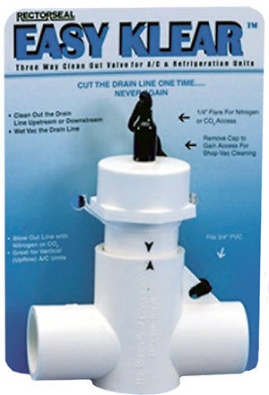 97585 - Easy Klear is a three-way cleanout valve for A/C and refrigeration conde