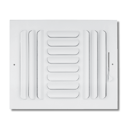 3CB0808 - 8x8 Ceiling Curved Blade Three Way Register