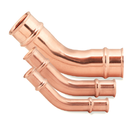 3/8 in. Zoomlock Flame Free 45 degree Copper Fitting  - PZK-45E6-HNBR