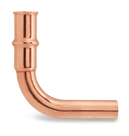 3/8 in. Zoomlock Flame Free 90 degree Long Radius Copper Fitting  - PZK-90SE6-HNBR