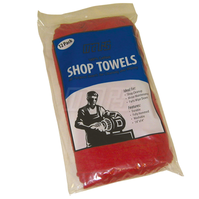 79026 - Red Shop Towels 12 Pack