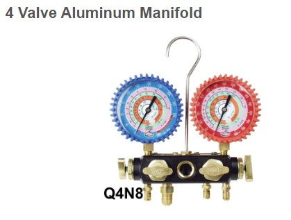 Q4N85SMEZ - 4-Valve Aluminum Manifold W/Hoses & Ez Turn Anti-Blowback Hoses