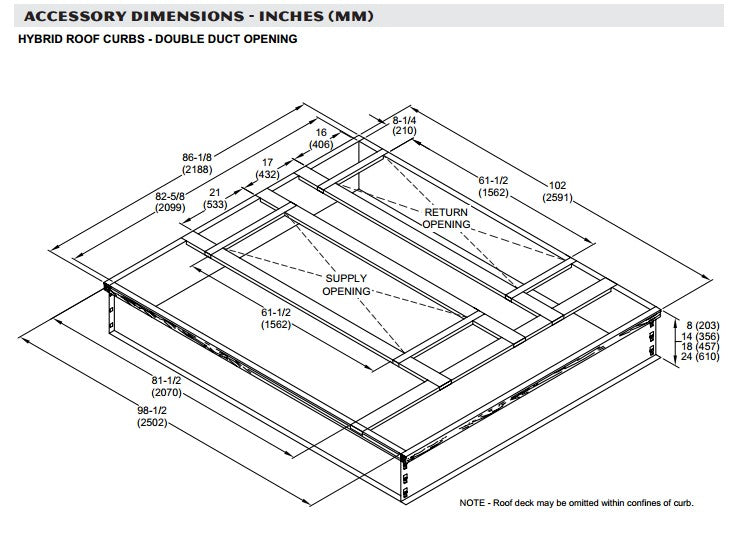 C1CURB71C-1 - 14 in. high standard curb KCB/KGB180-300