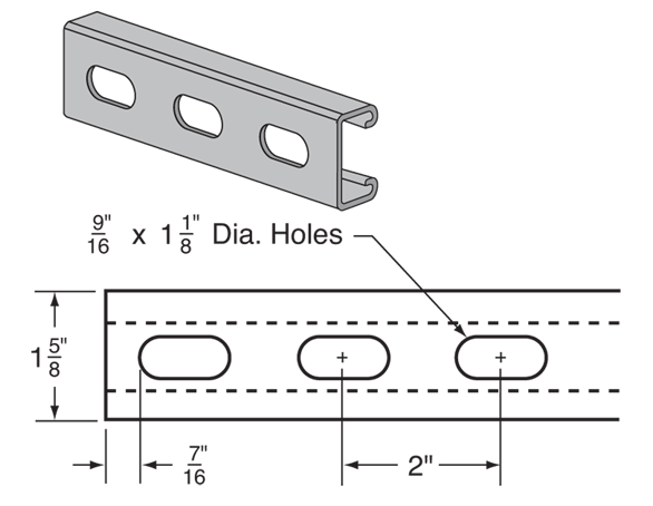 H172OS-10 - Steel Channel w/ Slots