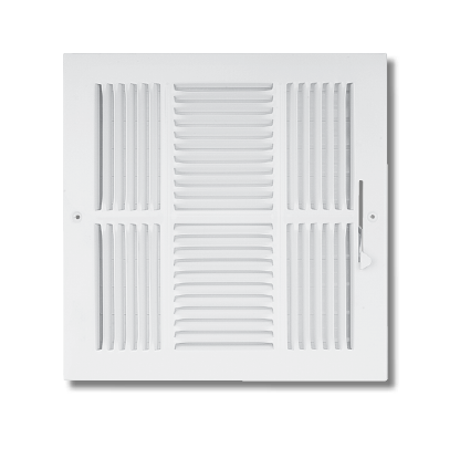 3SW0606 - 6x6 Ceiling/Sidewall Stamped Face Three Way Register