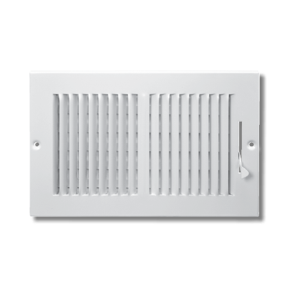 2SW0804 - 8x4 Ceiling/Sidewall Stamped Face Two Way Register