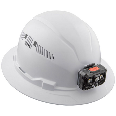 60407RL - Vented Full Brim Hard Hat With Rechargeable Light