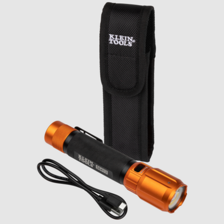 56413 - Rechargeable 2-Color LED Flashlight with Holster