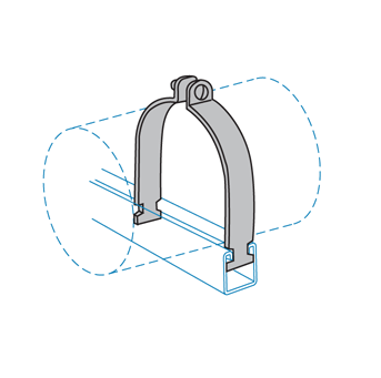 C-1101-1/2 - Electro-Galvanized Tubing Clamp